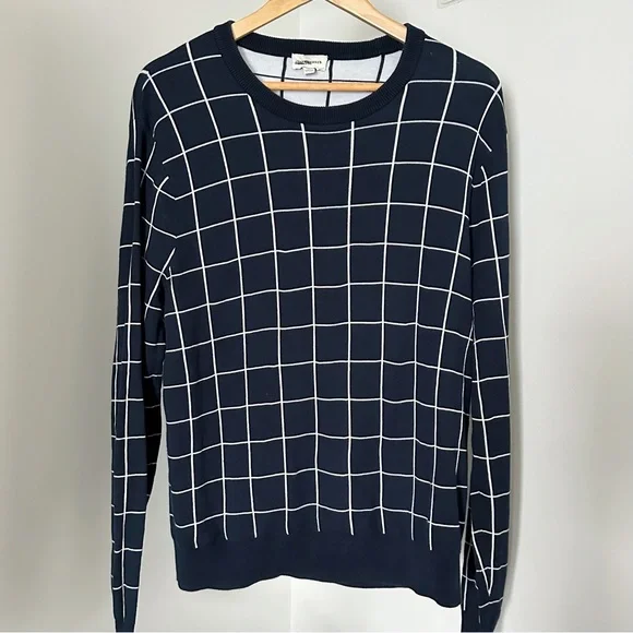 Club Monaco Windowpane Crewneck Sweater - Picture 2 of 4